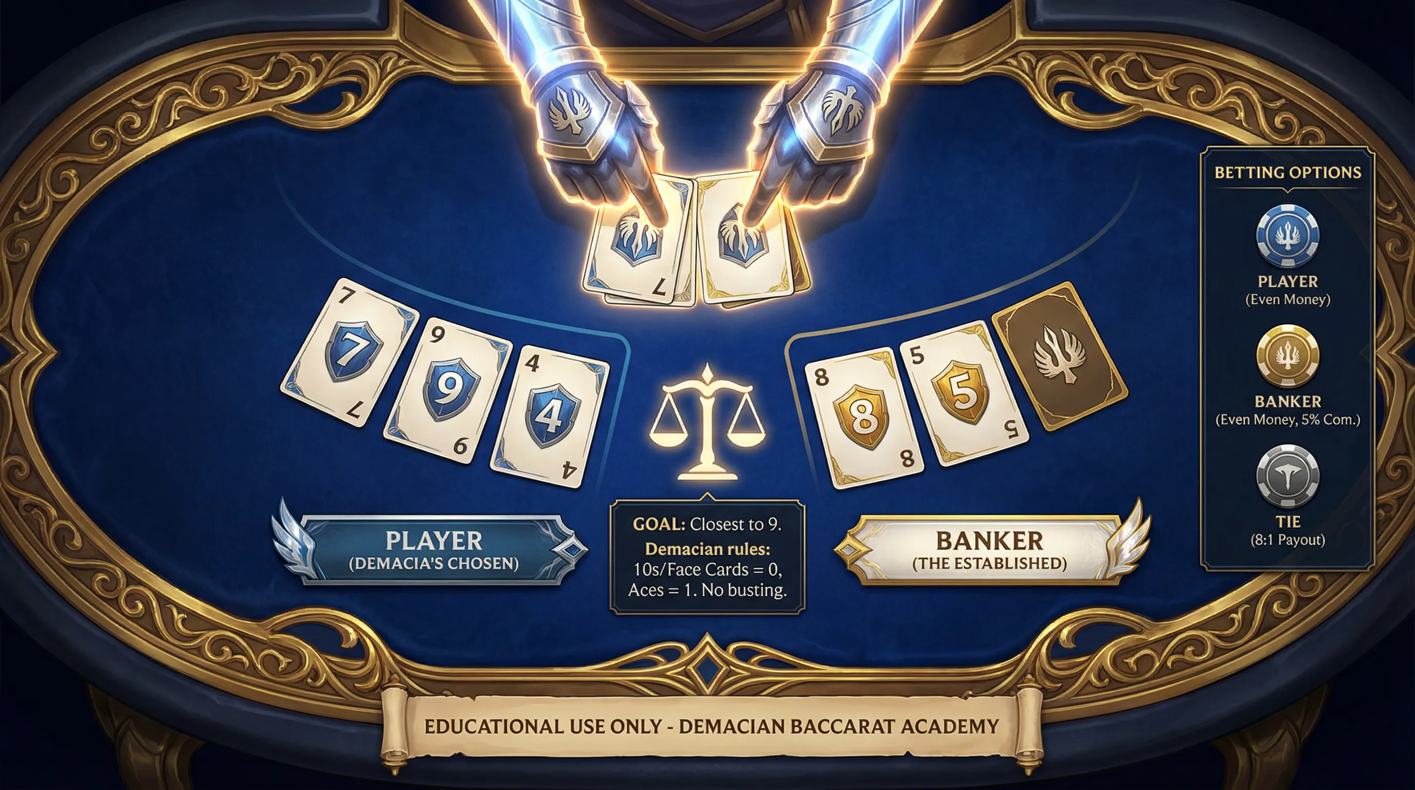 Regras do Bacará - Guia visual de como jogar